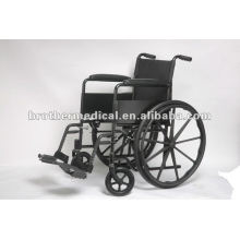 Black Powder Coated Steel Manual Wheelchair with Mag Wheel